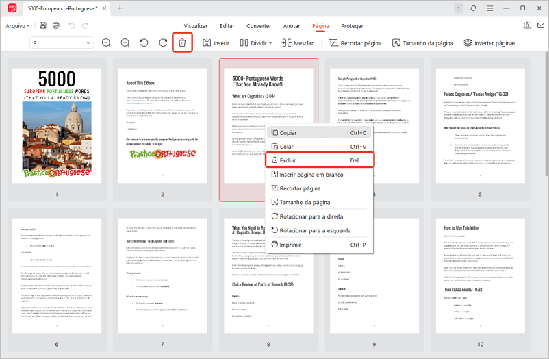 Excluir páginas do PDF com JOPDF