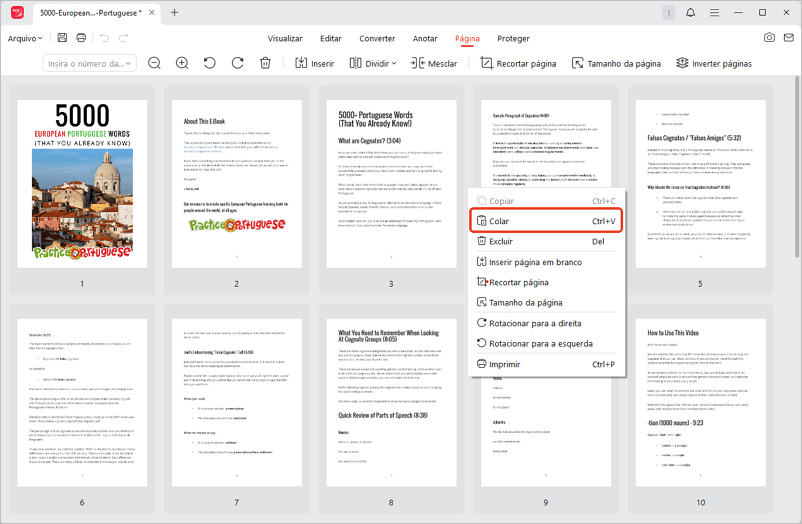 Colar páginas no PDF com JOPDF