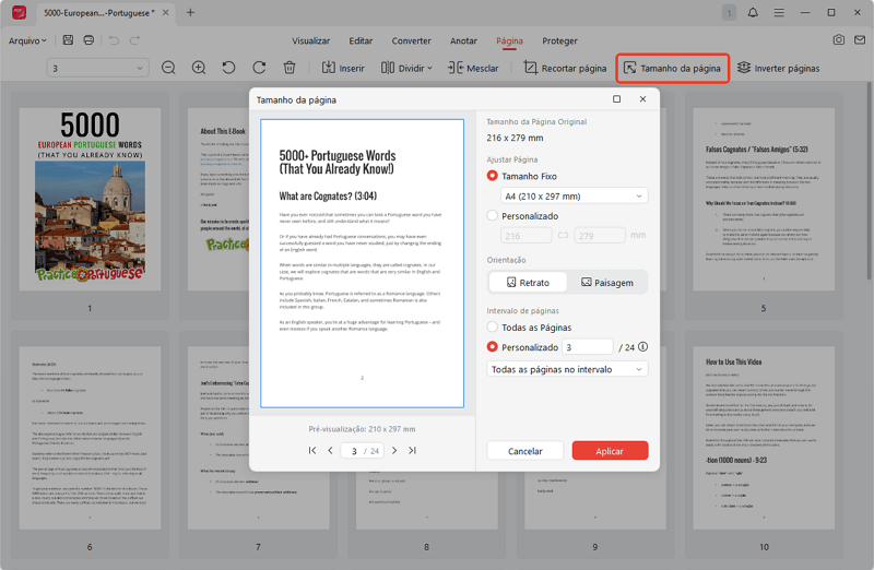 Redimensionar página de PDF no JOPDF