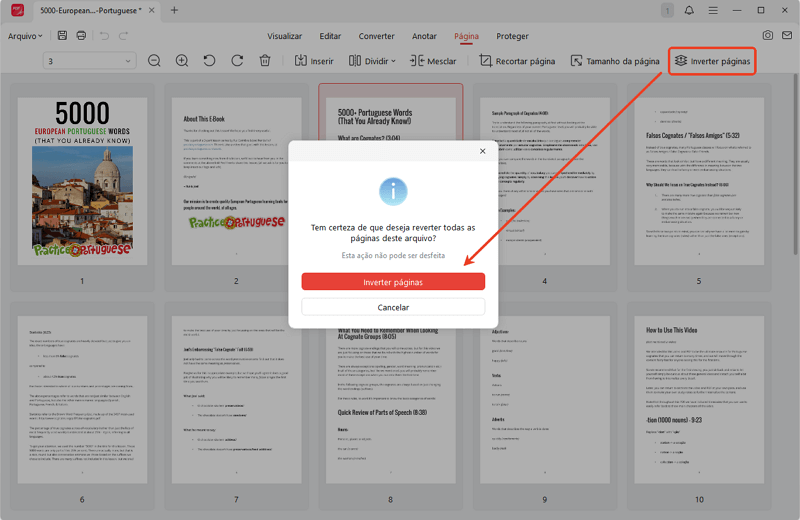 Inverter ordem das páginas no JOPDF