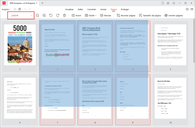 Selecionar páginas no PDF com JOPDF
