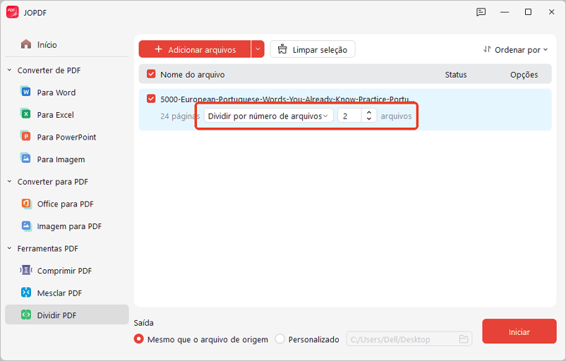 Dividir um PDF em vários arquivos com JOPDF