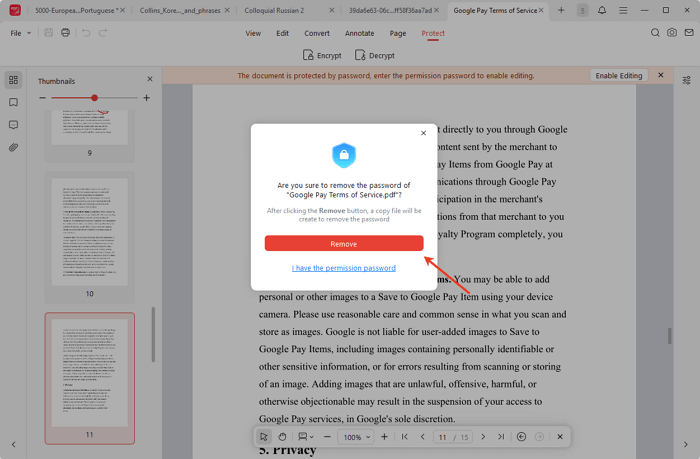 Cara menghapus password PDF secara permanen via JOPDF