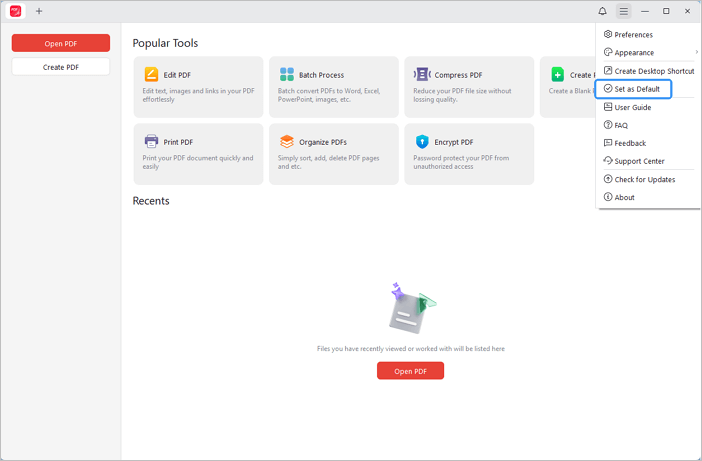 Imposta JOPDF come lettore PDF predefinito