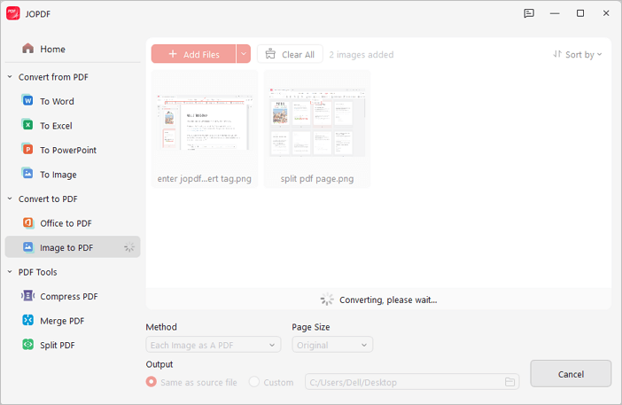 تحويل الصور إلى PDF باستخدام JOPDF