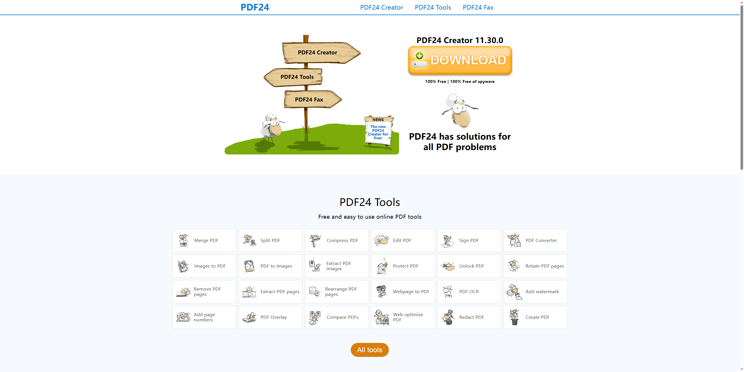 the interface of PDF24 Creator