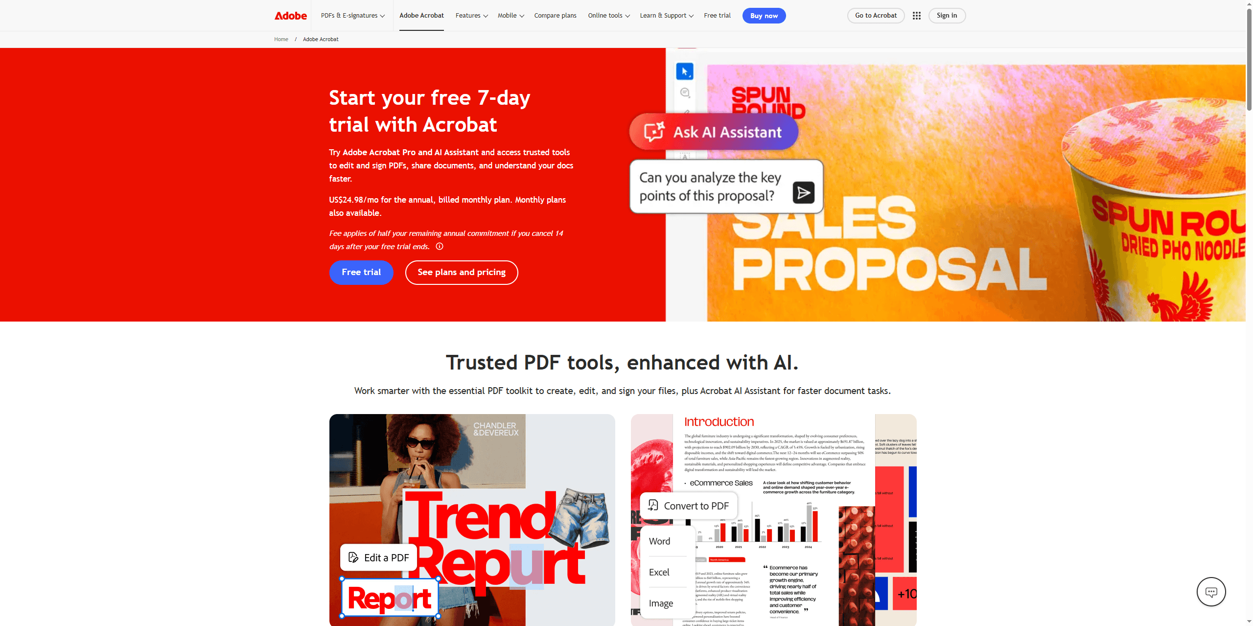 the interface of Adobe Acrobat