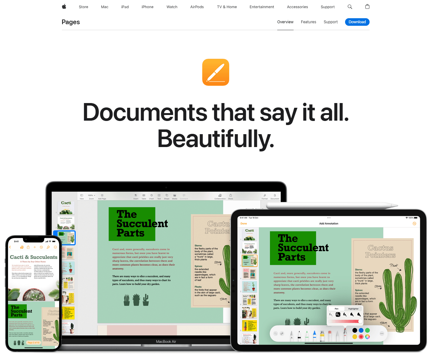 Design your resume using Pages