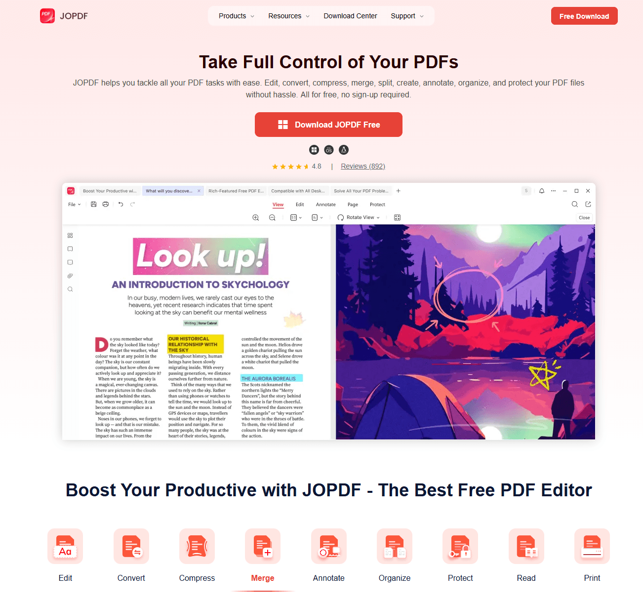 JOPDF interface