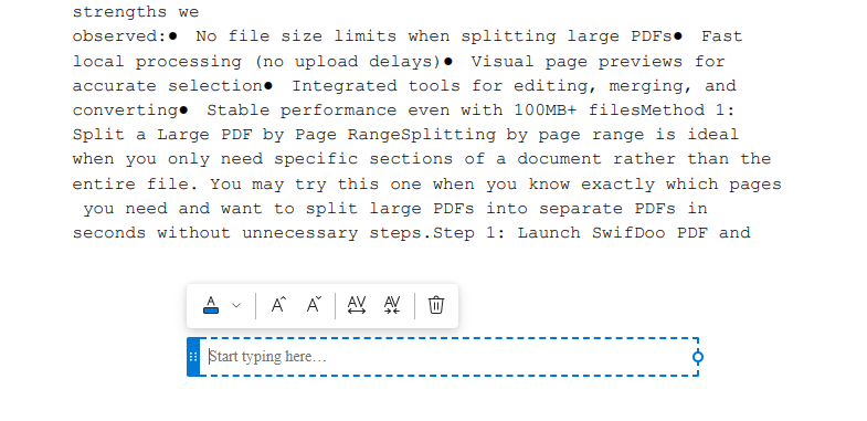 add text in PDF in Edge