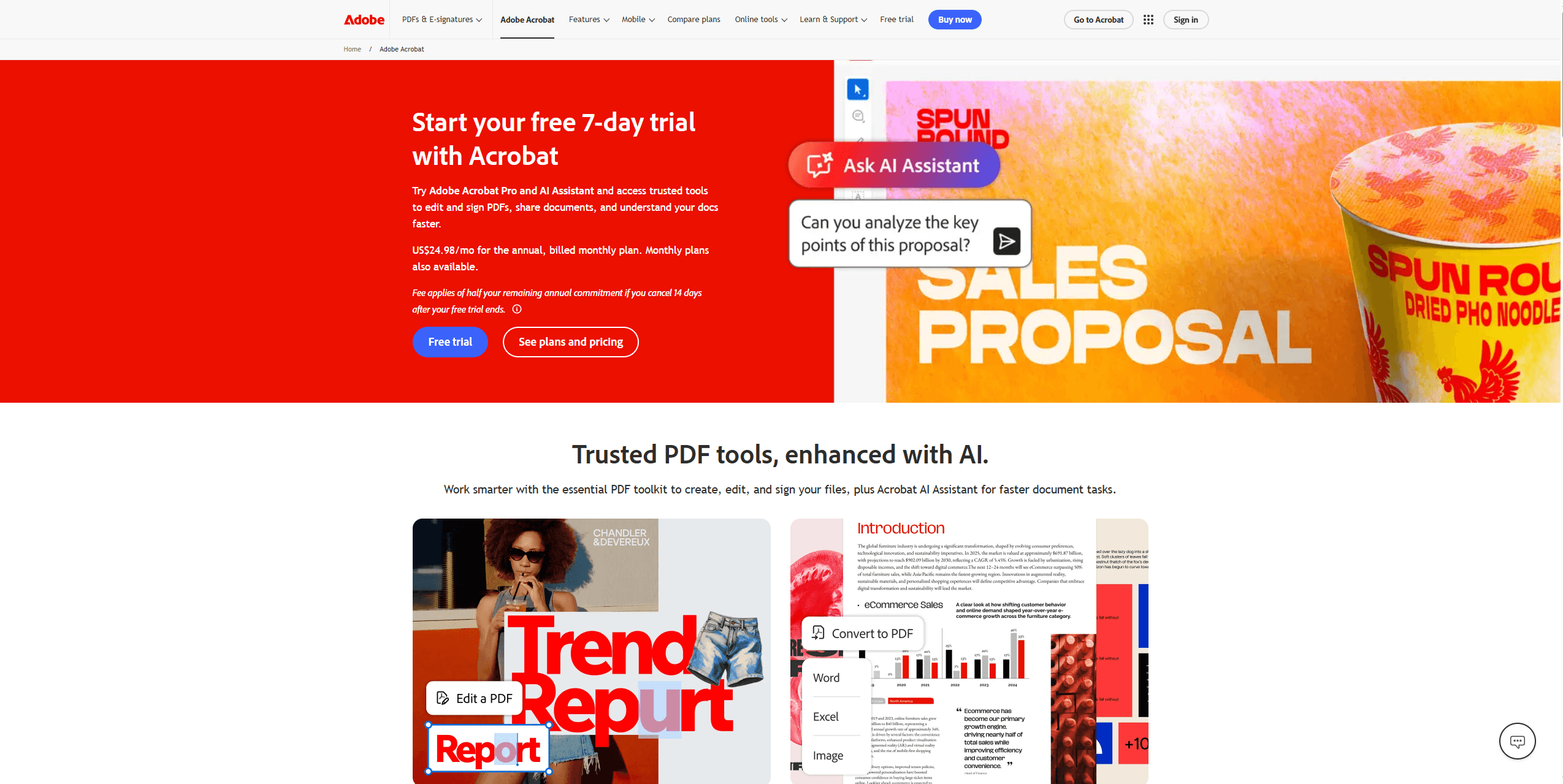 the interface of Adobe Acrobat
