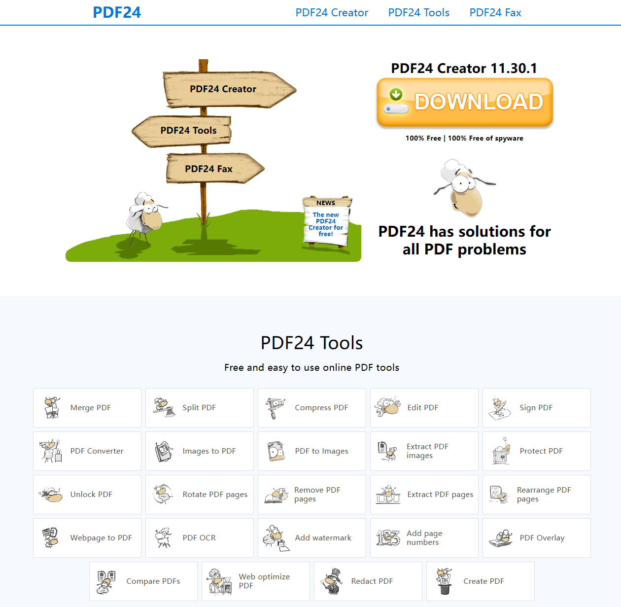PDF24 Creator interface