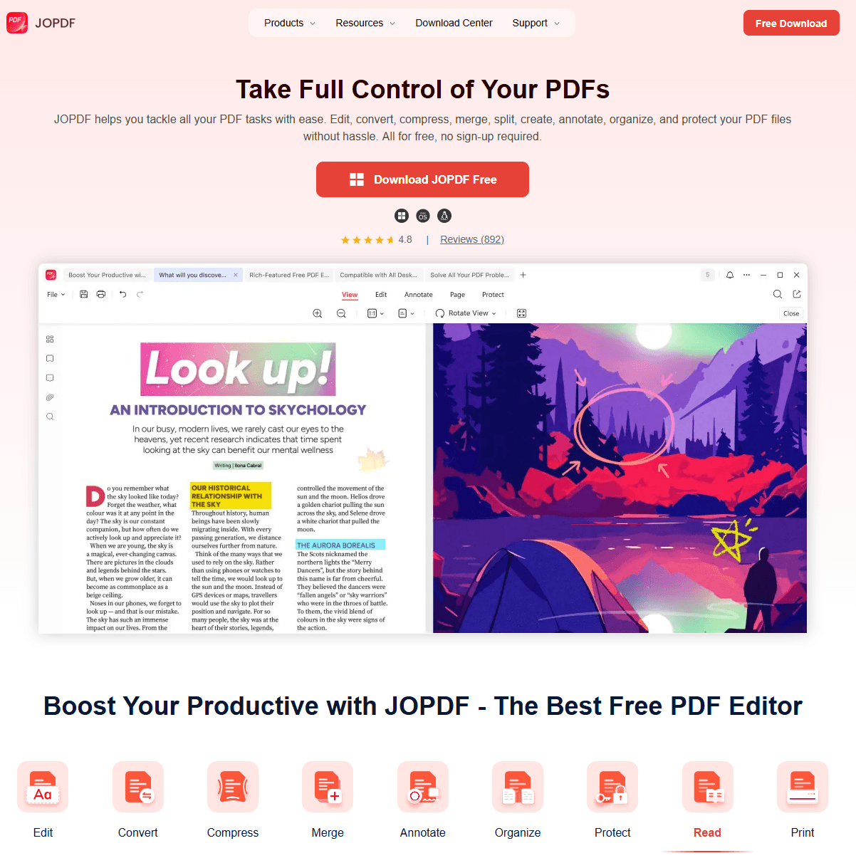 JOPDF interface