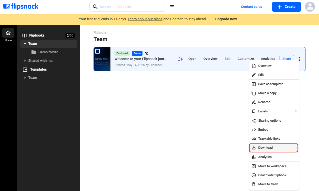 download Flipsnack PDF officially
