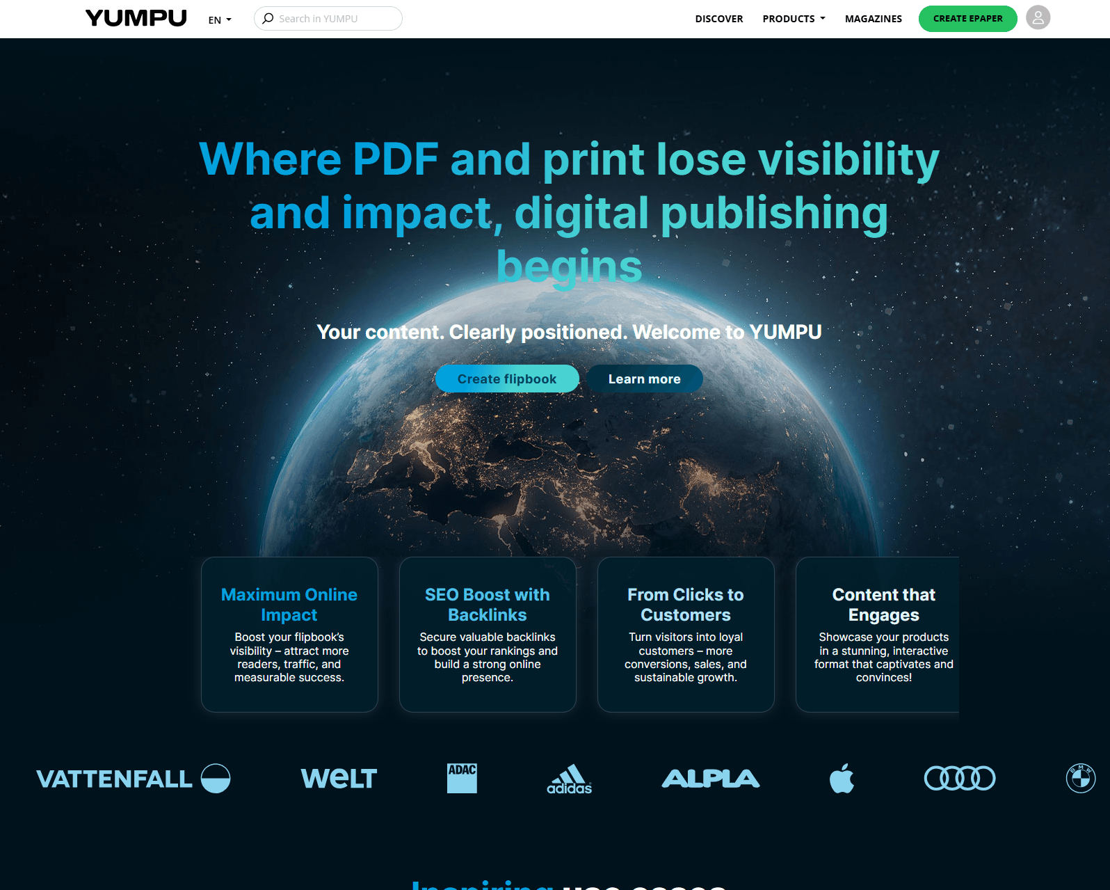 Yumpu interface