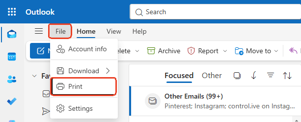 Go to File > Print