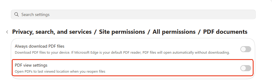 Toggle off the PDF viewer setting