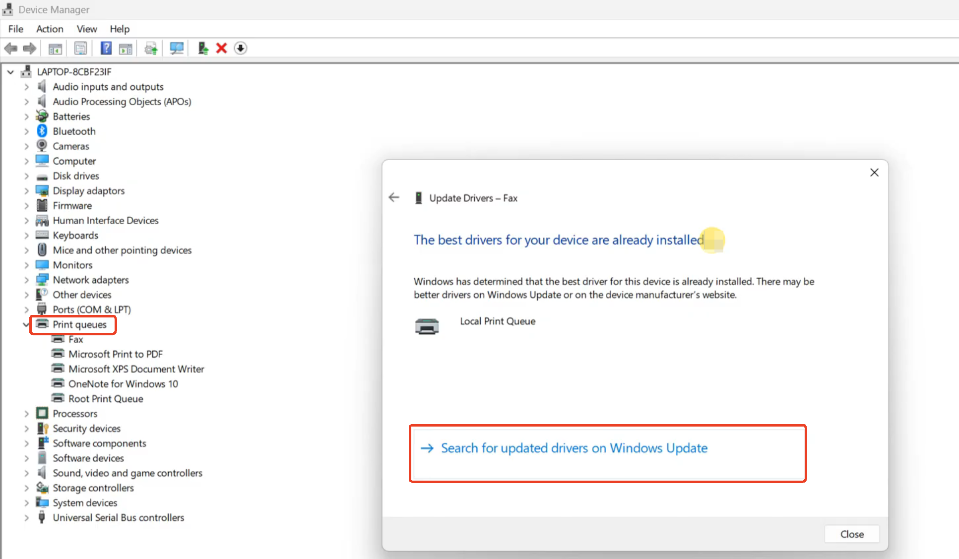 update printer driver