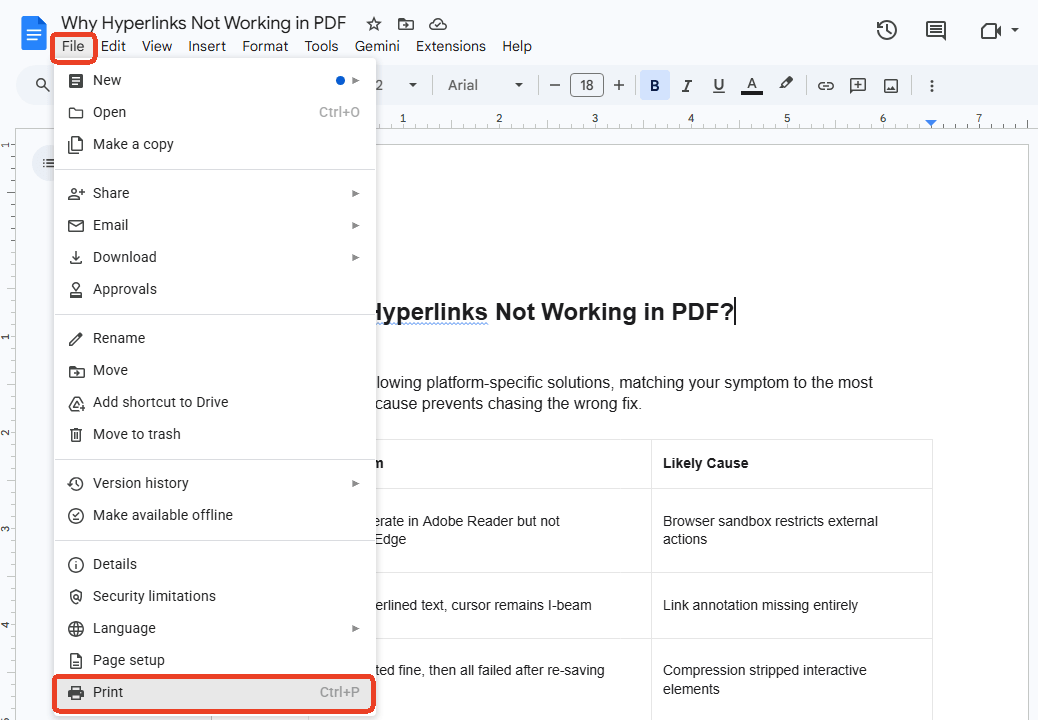 click File > Print