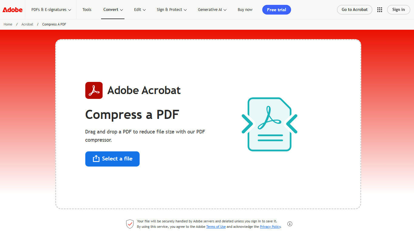 Adobe Acrobat Online Compressor