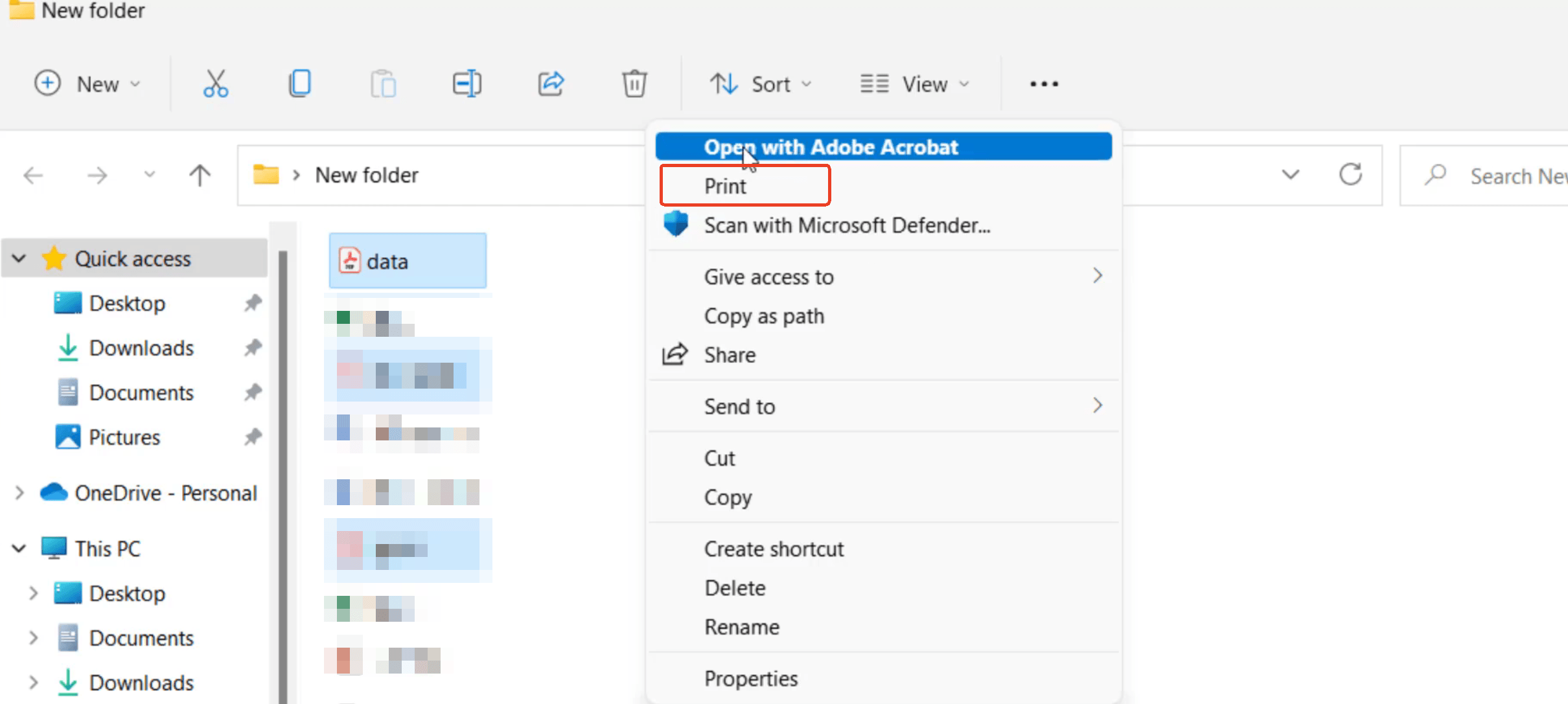 choose More Options > Print