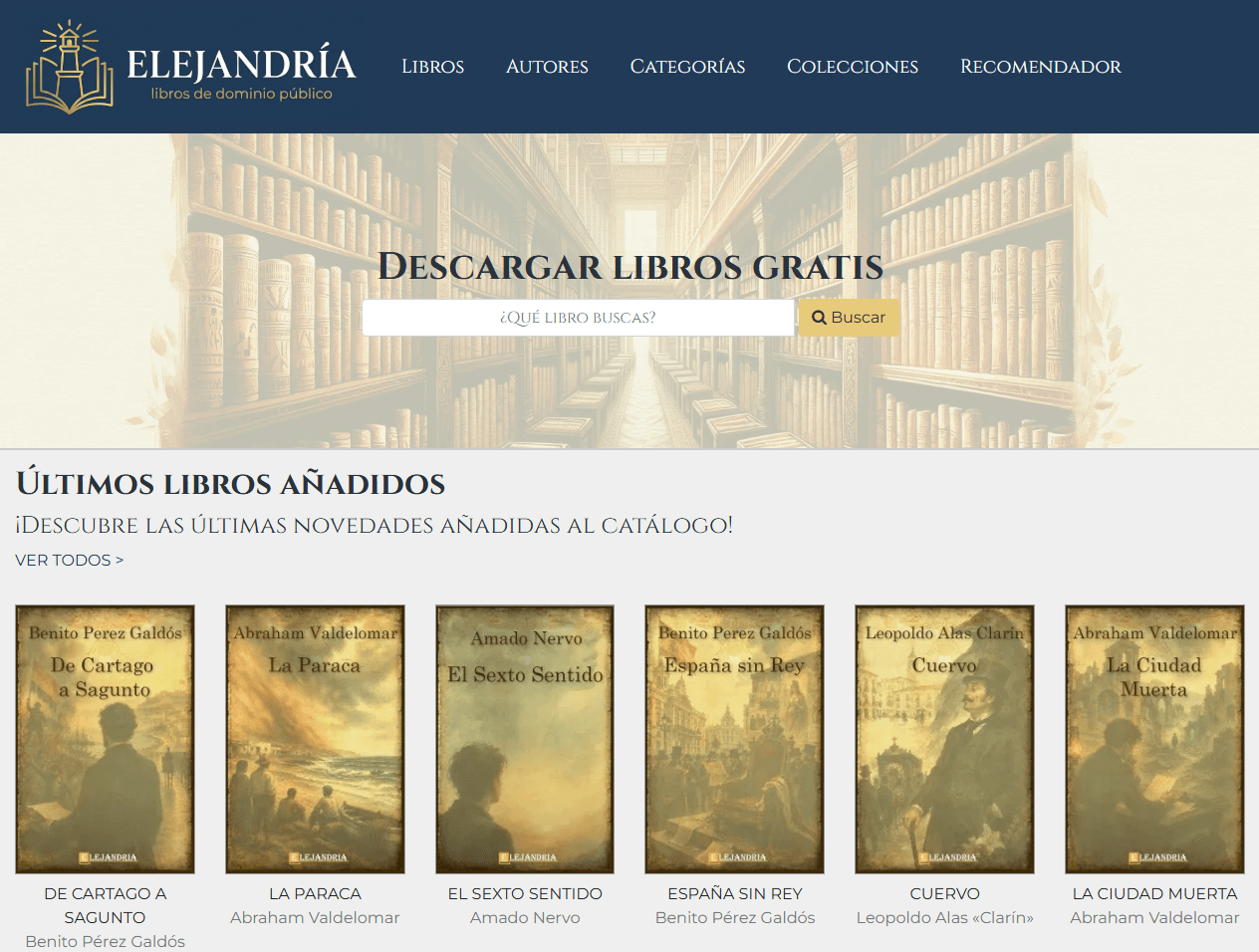Elejandría interface