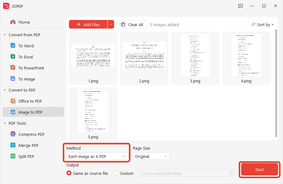 convert image to Perlego PDF with JOPDF