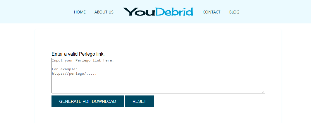 YouDebrid interface