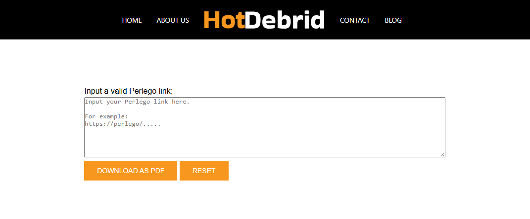 HotDebrid interface