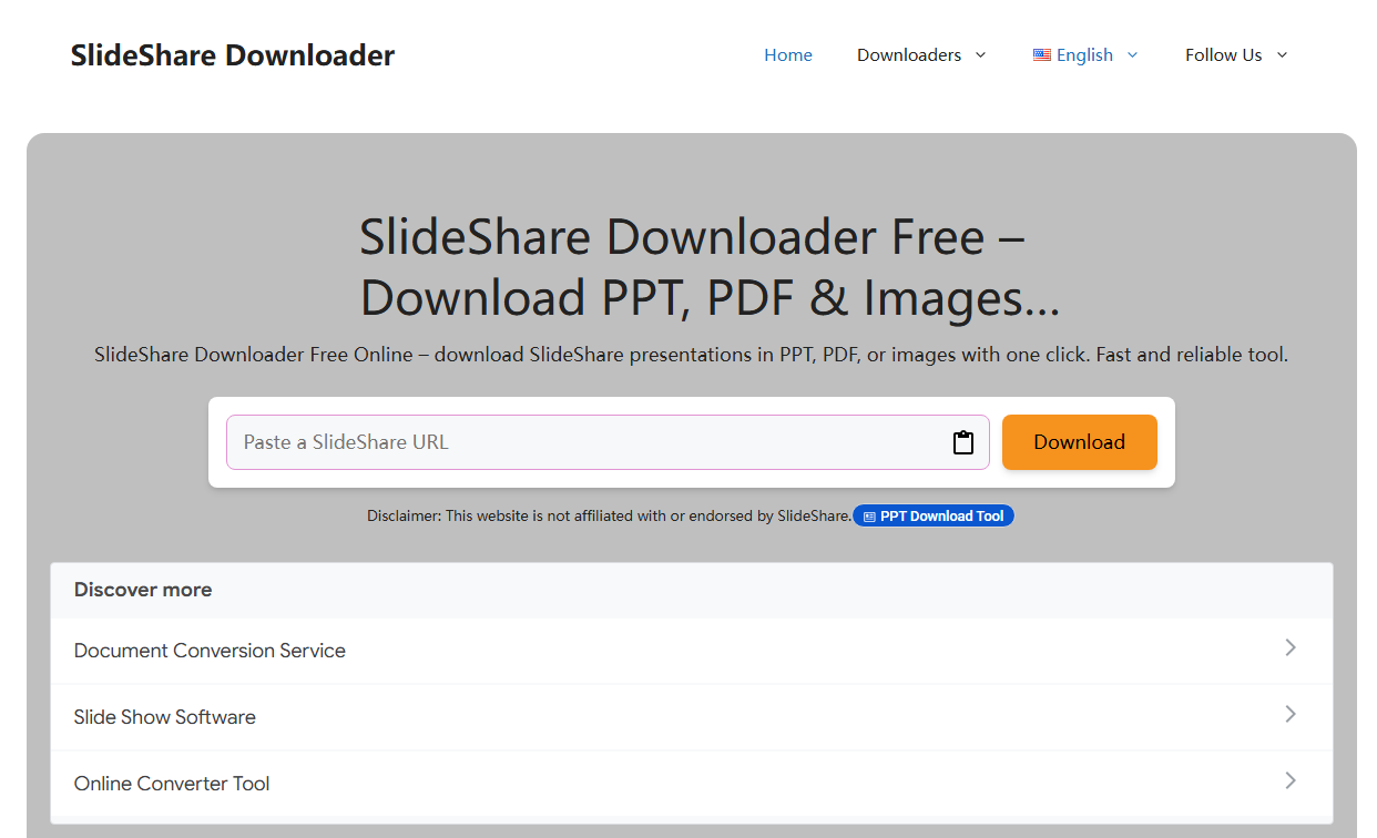 SlideShareDownloader interface