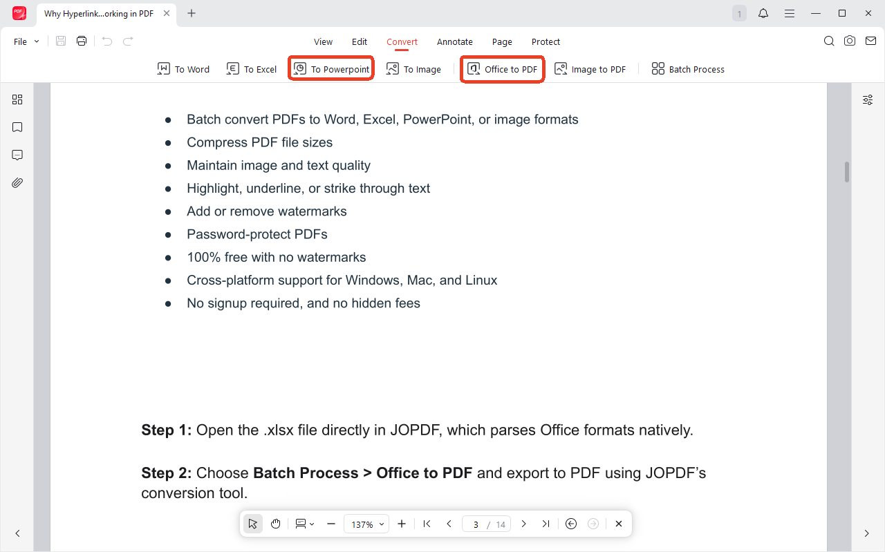convert PPT to PDF with JOPDF