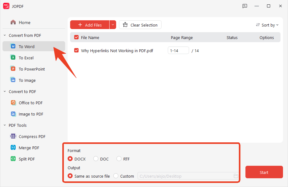 PDF to Word converter jopdf