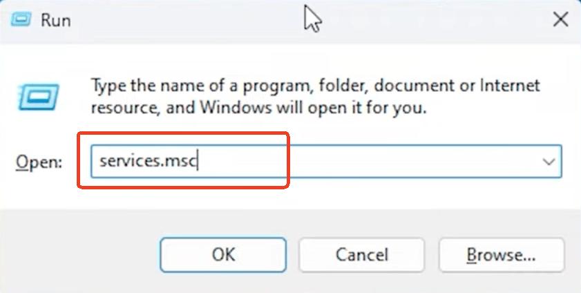 services.msc run box