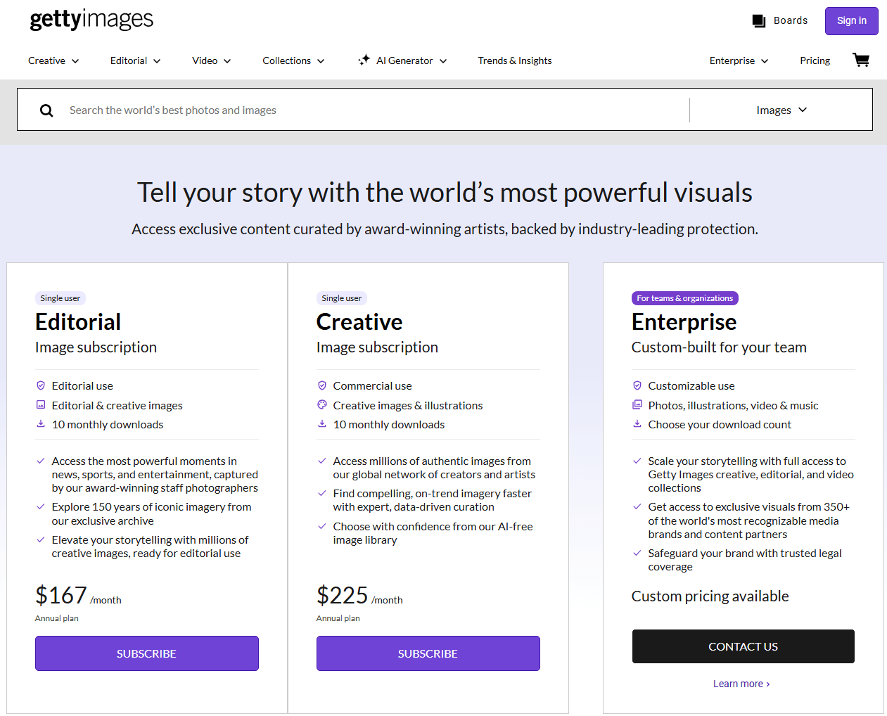 Getty Images Subscription Plans