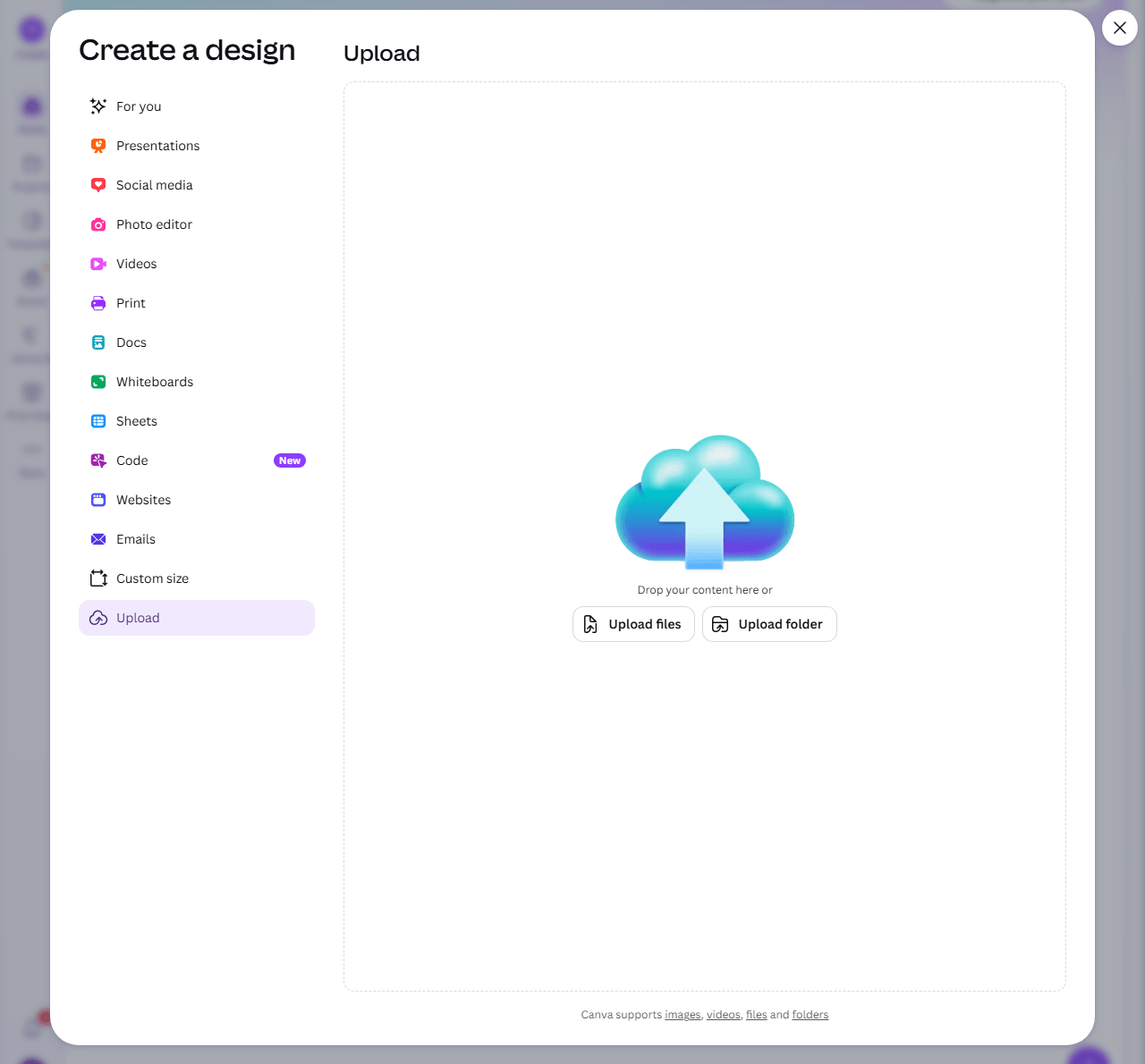 PDF upload in Canva