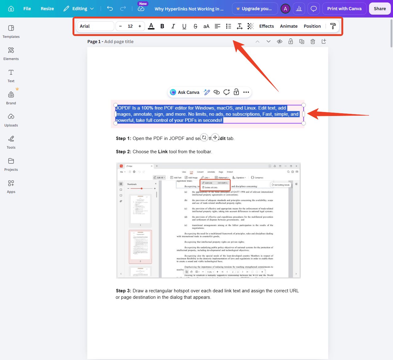 canva edit PDF
