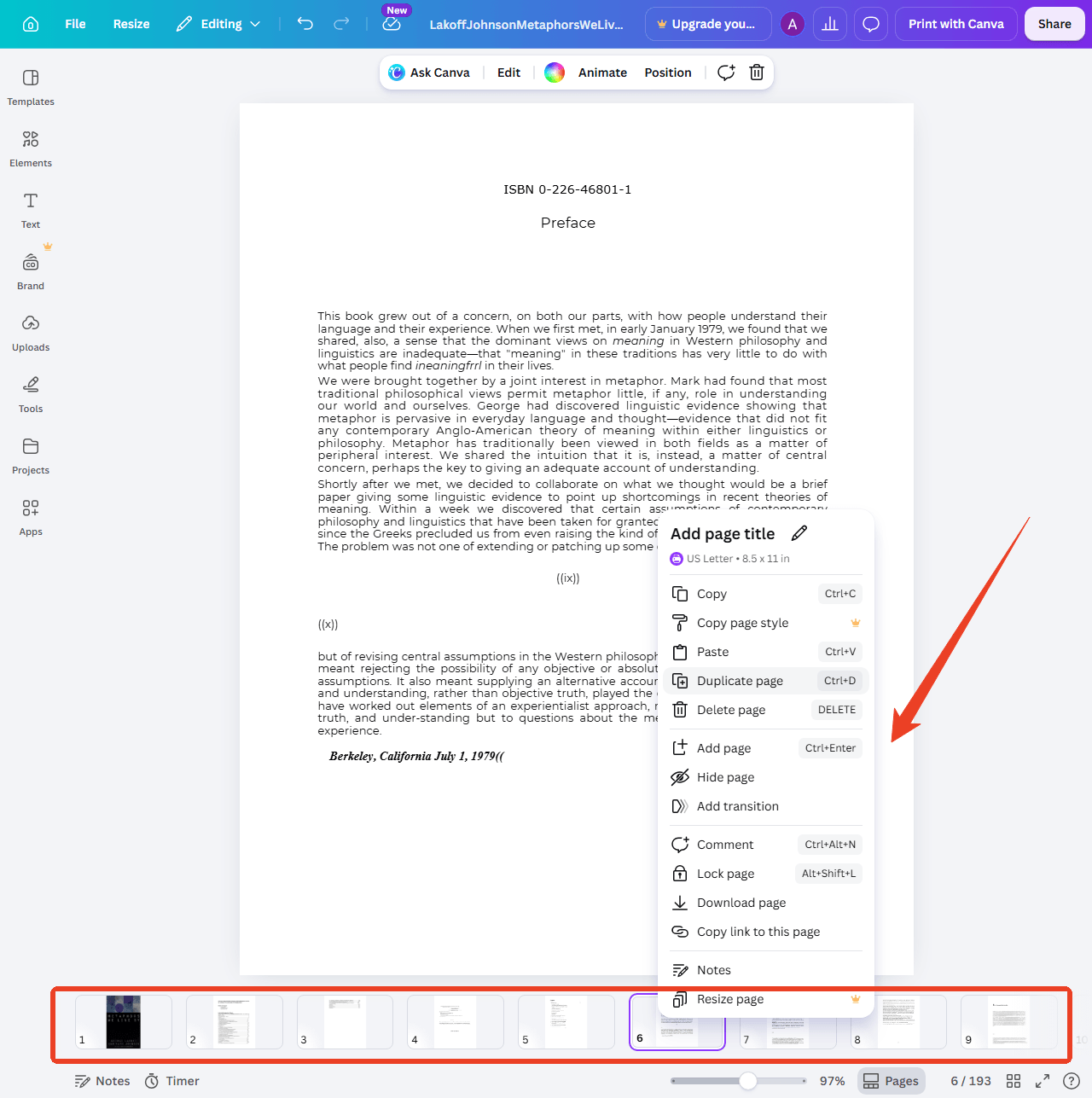 canva manage pages