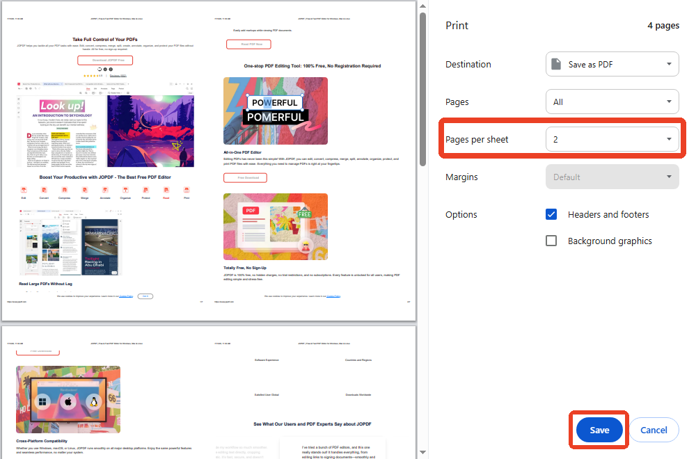 Chrome pdf printer