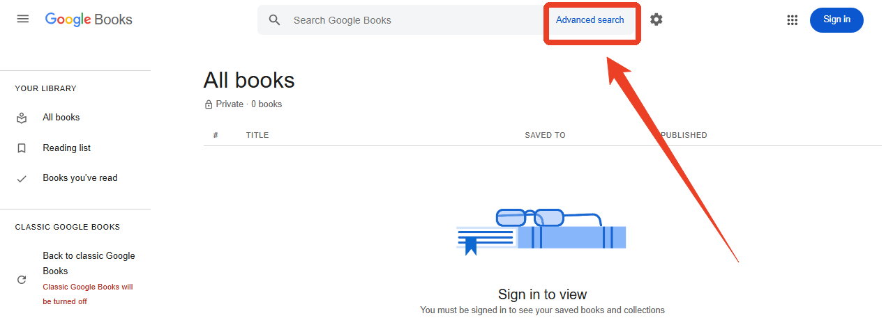 Google Book advanced search