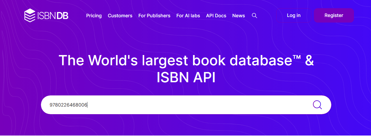 ISBN Search website