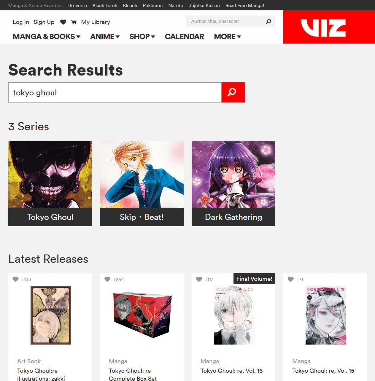 Tokyo Ghoul Search