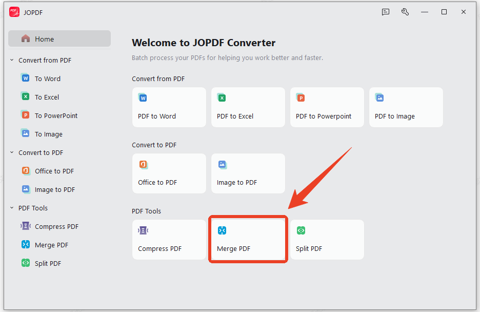 JOPDF's merge tool