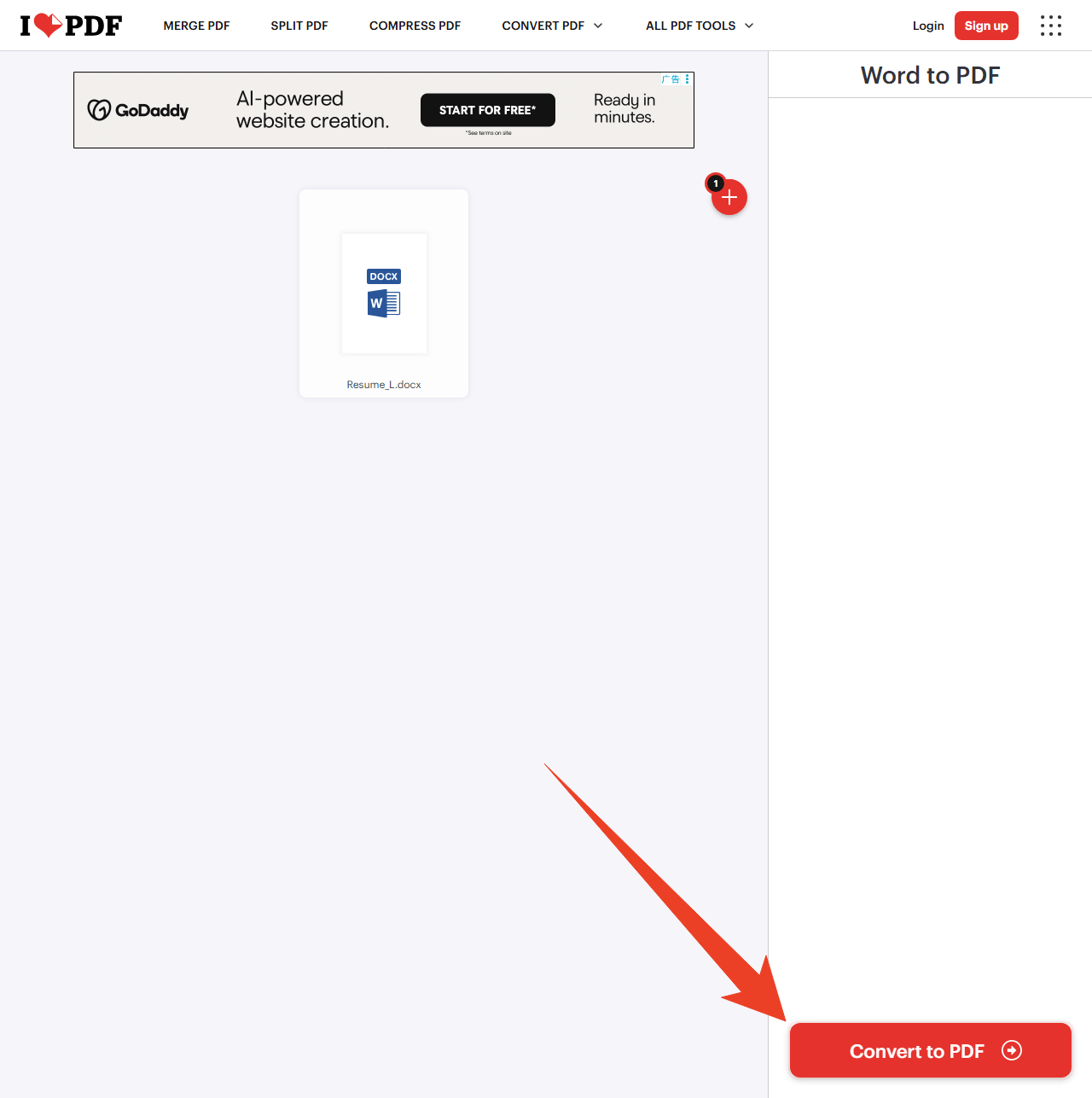 ilovepdf convert to pdf