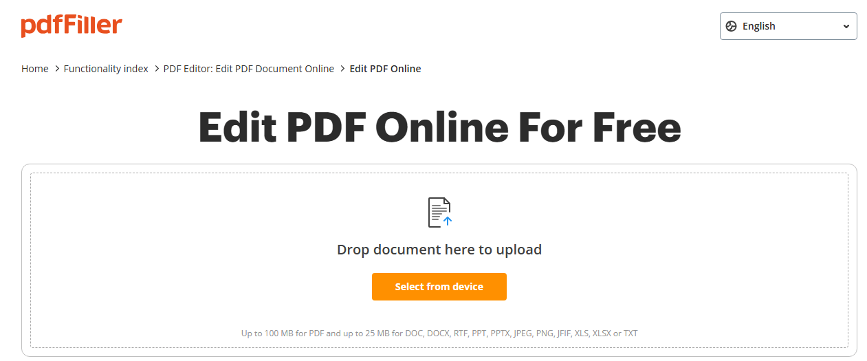 free online PDF editor like PDFFiller