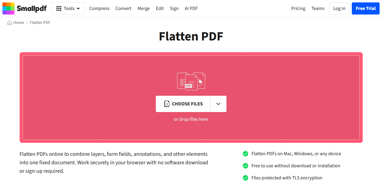 smallpdf flatten pdf