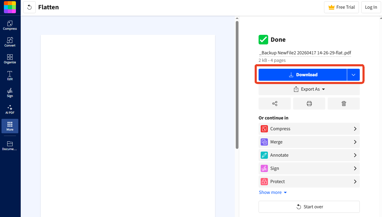 download non-fillable pdf