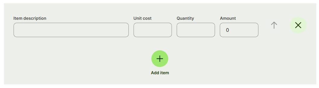 invoice item description