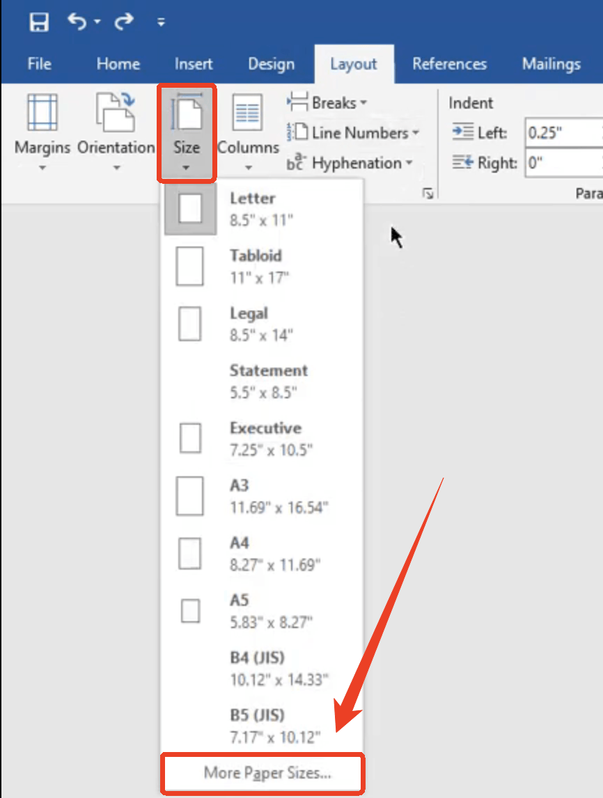 long bond paper size in Word
