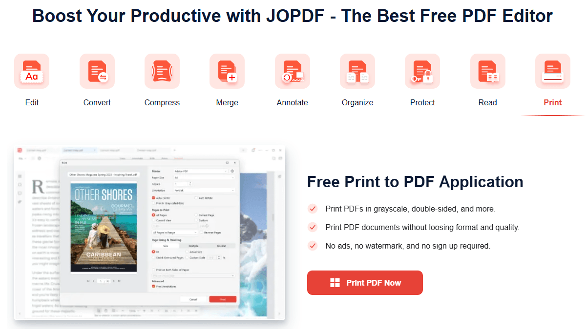 JOPDF as a Virtual PDF Printer