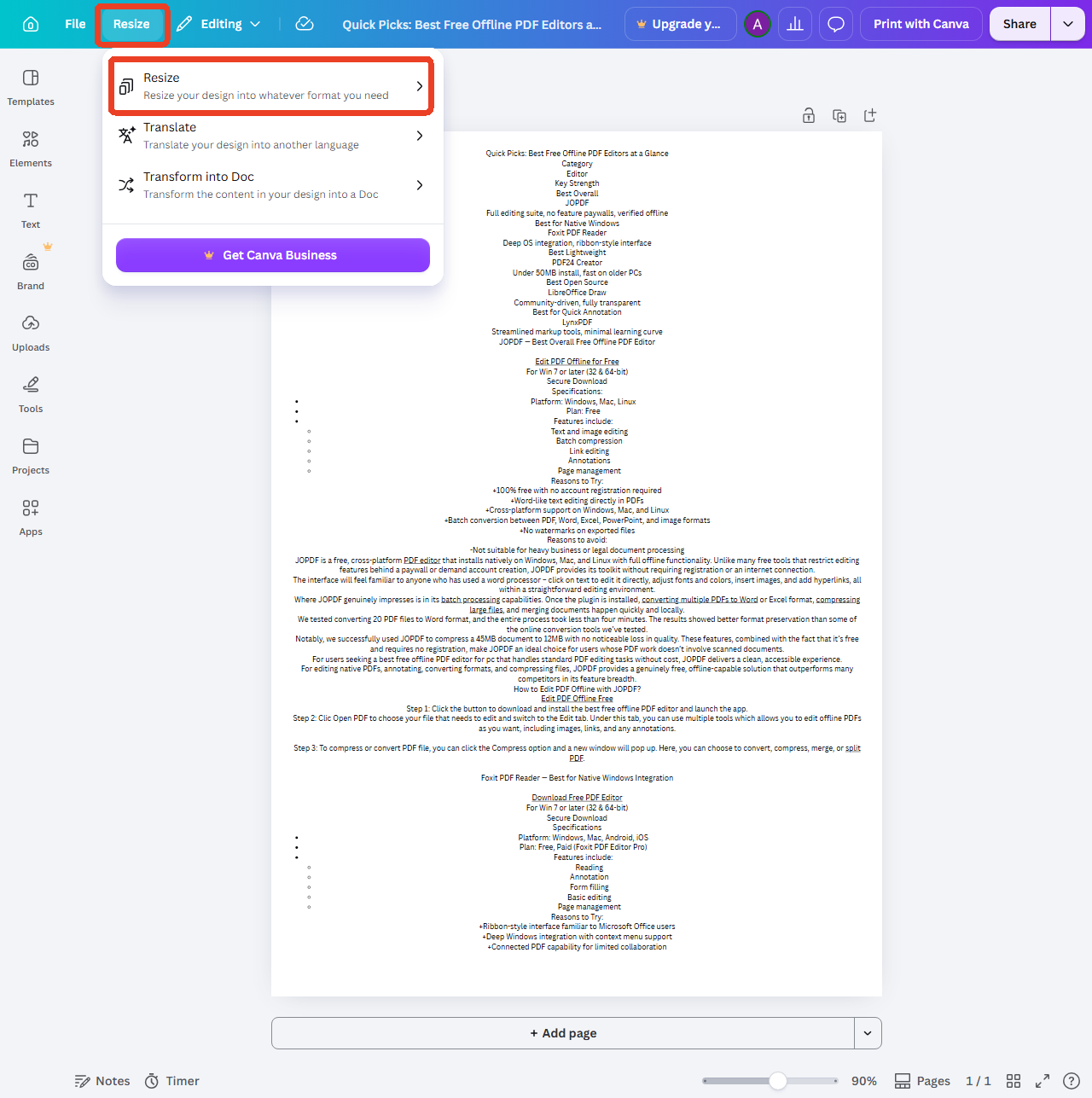 canva page resizer